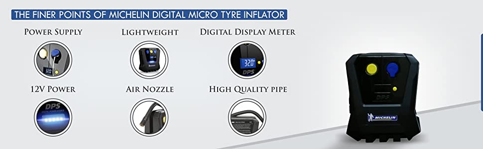 Michelin 12264 Digital Micro Tyre Inflator Features