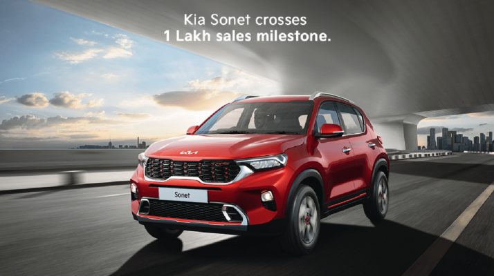 Kia Sonet Achieves 1 Lakh Sales Milestone in Less Than 12 months