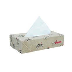 Elegant Fabric Tissue Box Beige Cycle Design CU02