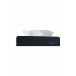 Elegant Black and Blue Nappa Leather Tissue Box