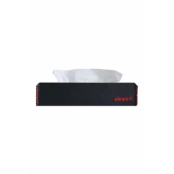 Elegant Black and Red Nappa Leather Tissue Box