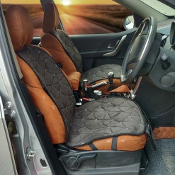 Elegant Space CoolPad Full Car Seat Cushion Black and Grey (Set of 2)