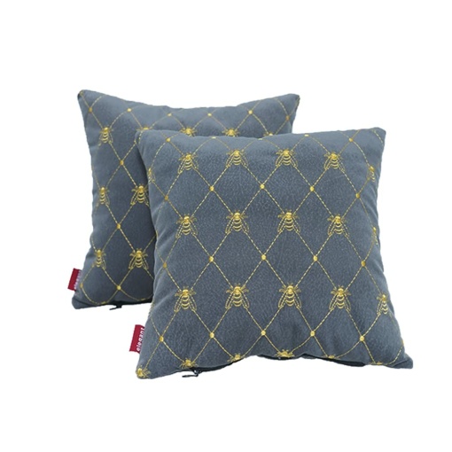 Elegant Comfy Cushion Grey Bee Design Pillow