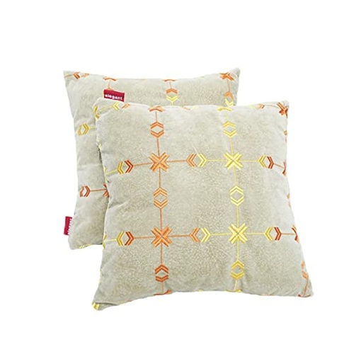 Elegant Comfy Cushion Beige Square Design Pillow