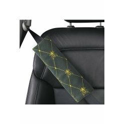 Elegant Fabric Seat Belt Shoulder Pads Grey Bee
