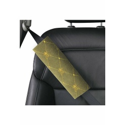 Fabric Car Seat Belt Shoulder Pads Beige Bee Colour
