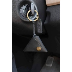 Elegant Leather Keychain Black