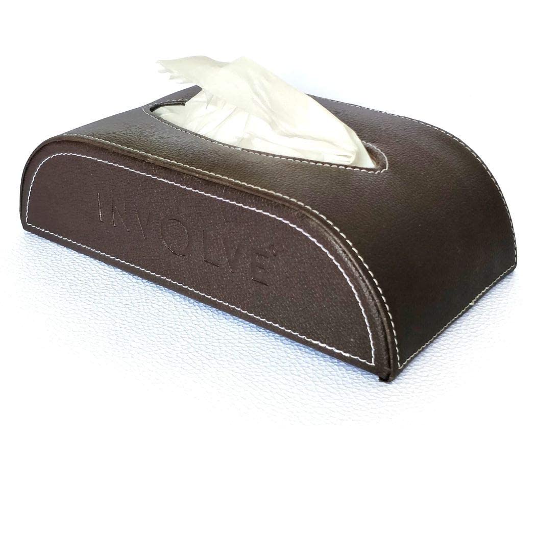 Art Leather Luxury BrownTissue Box By Involve