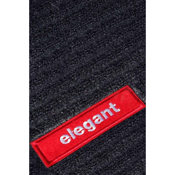 Elegant Cord Carpet Car Floor Mat Black and Red Compatible With Kia Carens 7 Seater