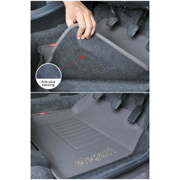 Elegant Sportivo 3D Car Floor Mat I-Grey Compatible With Honda Civic