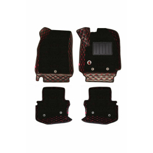Elegant Royal 7D Car Floor Mat Black and Red Compatible With Mahindra Scorpio N 2022 Onwards