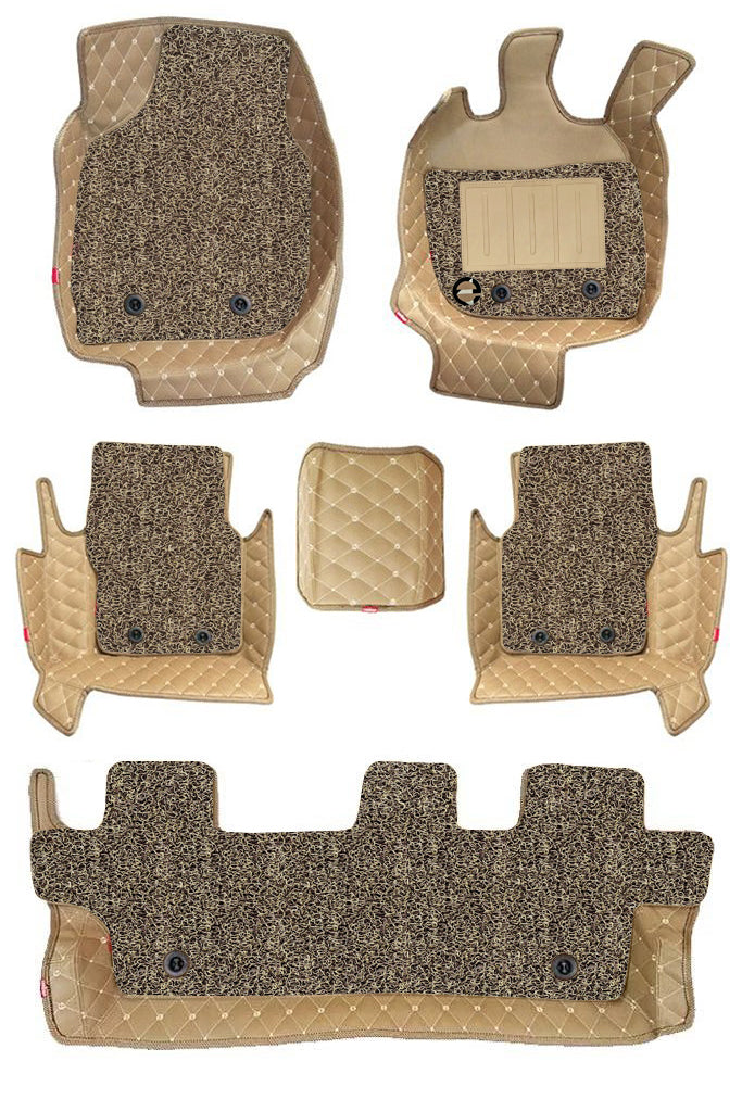 Elegant 7D Car Floor Mat Beige Compatible With Mahindra Alturas G4