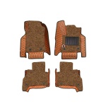 Elegant 7D Car Floor Mat Tan and Black Compatible With Mahindra Xuv500