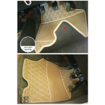 Elegant Luxury Leatherette Car Floor Mat Beige Compatible With Land Rover Discovery 7 Seater