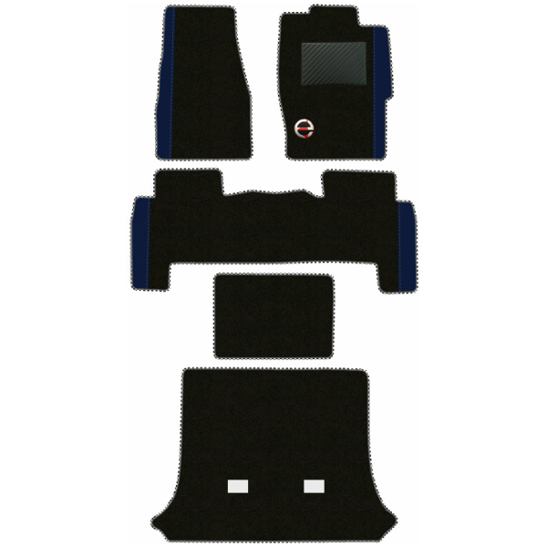 Elegant Duo Carpet Car Floor Mat Black and Blue Compatible With Honda Crv 2013-2017