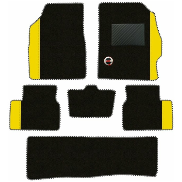 Elegant Duo Carpet Car Floor Mat Black and Yellow Compatible With Land Rover Discovery 7 Seater