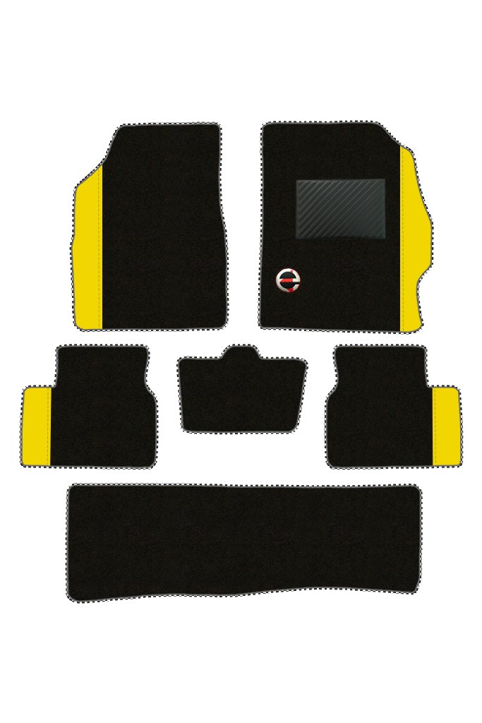 Elegant Duo Carpet Car Floor Mat Black and Yellow Compatible With Land Rover Discovery 7 Seater