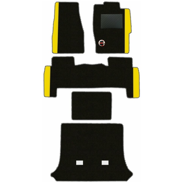 Elegant Duo Carpet Car Floor Mat Black and Yellow Compatible With Honda Crv 2018 Onwards