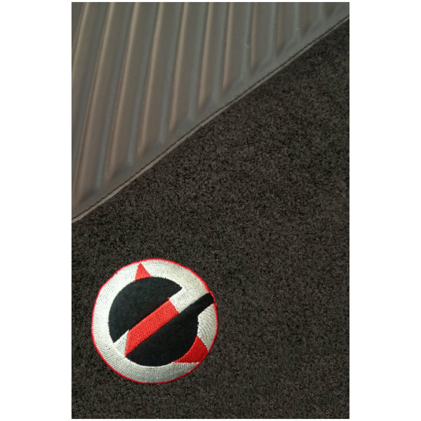 Elegant Duo Carpet Car Floor Mat Black and Red Compatible With Hyundai Santa Fe