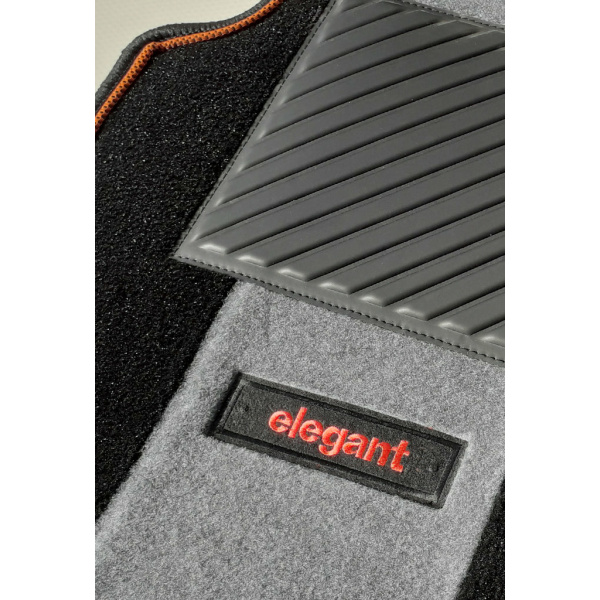 Elegant Edge Carpet Car Floor Mat Black and Grey Compatible With Kia Carnival