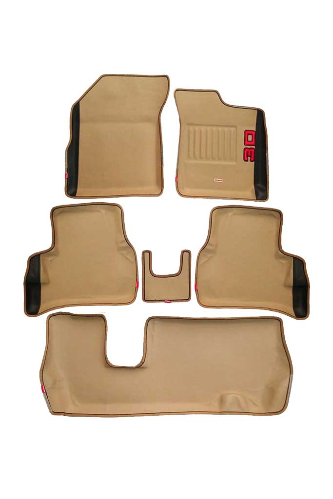 Elegant Diamond 3D Car Floor Mat Beige and Black Compatible With Land Rover Discovery 7 Seater