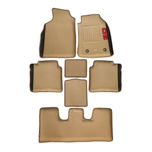 Elegant Diamond 3D Car Floor Mat Beige and Black Compatible With Kia Carnival 7 Seater