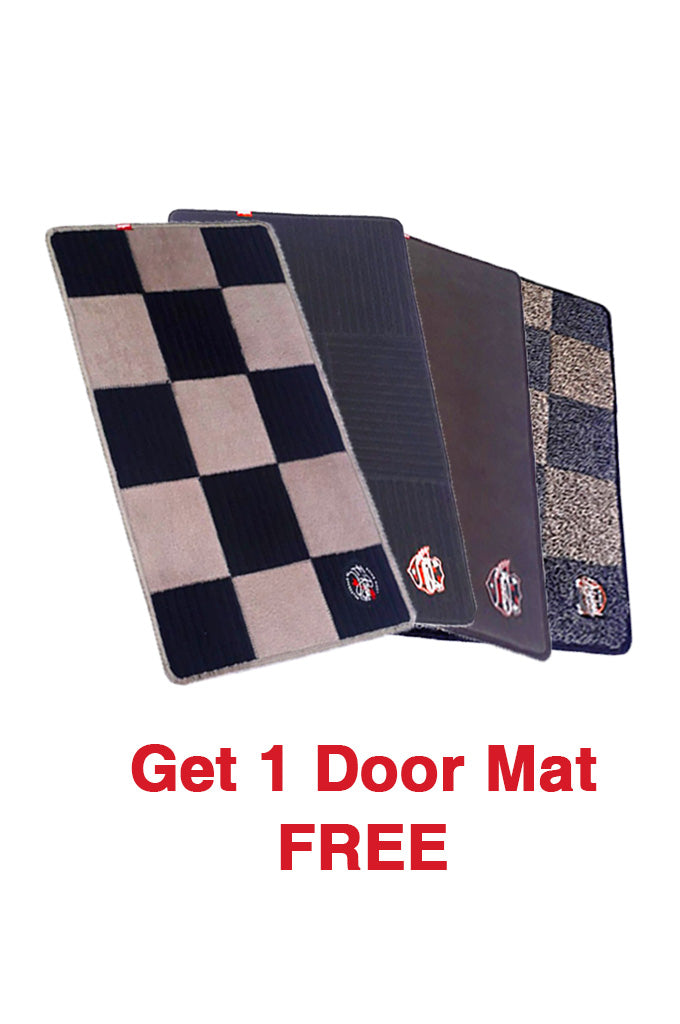 Elegant Duo Carpet Car Floor Mat Black and Beige Compatible With Datsun Go Plus