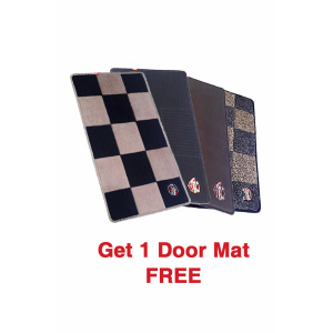 Elegant Luxury Leatherette Car Floor Mat Black and White Compatible With Mahindra Thar 2016-2019