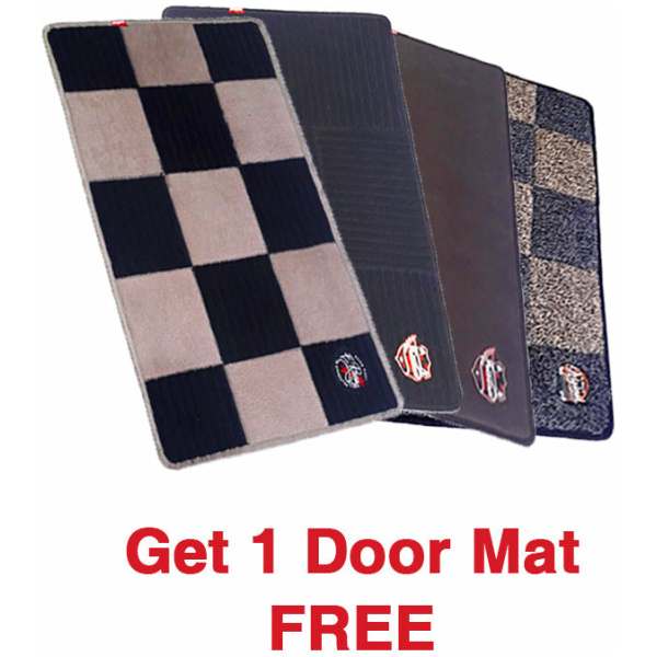 Elegant Luxury Leatherette Car Floor Mat Black and White Compatible With Chevrolet Enjoy