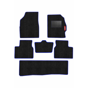 Elegant Cord Carpet Car Floor Mat Black and Blue Compatible With Safari 2021 Onwards