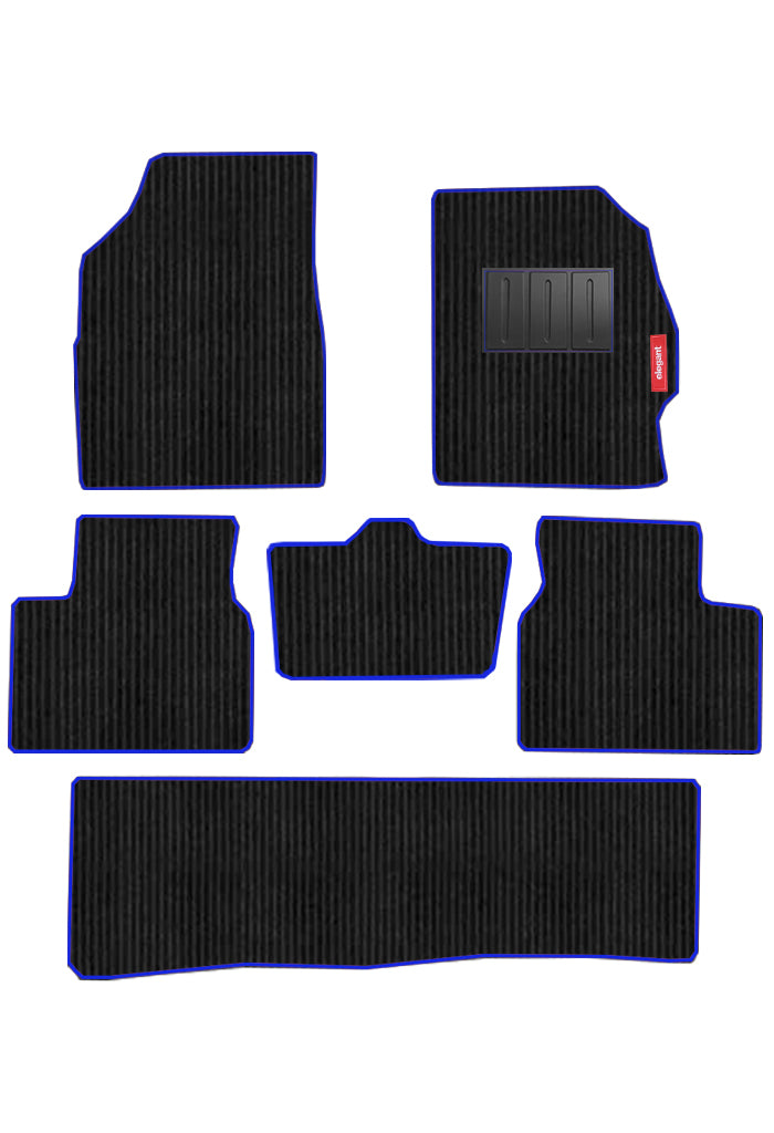 Elegant Cord Carpet Car Floor Mat Black and Blue Compatible With Land Rover Discovery Sport