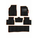 Elegant Cord Carpet Car Floor Mat Black and Orange Compatible With Safari 2021 Onwards