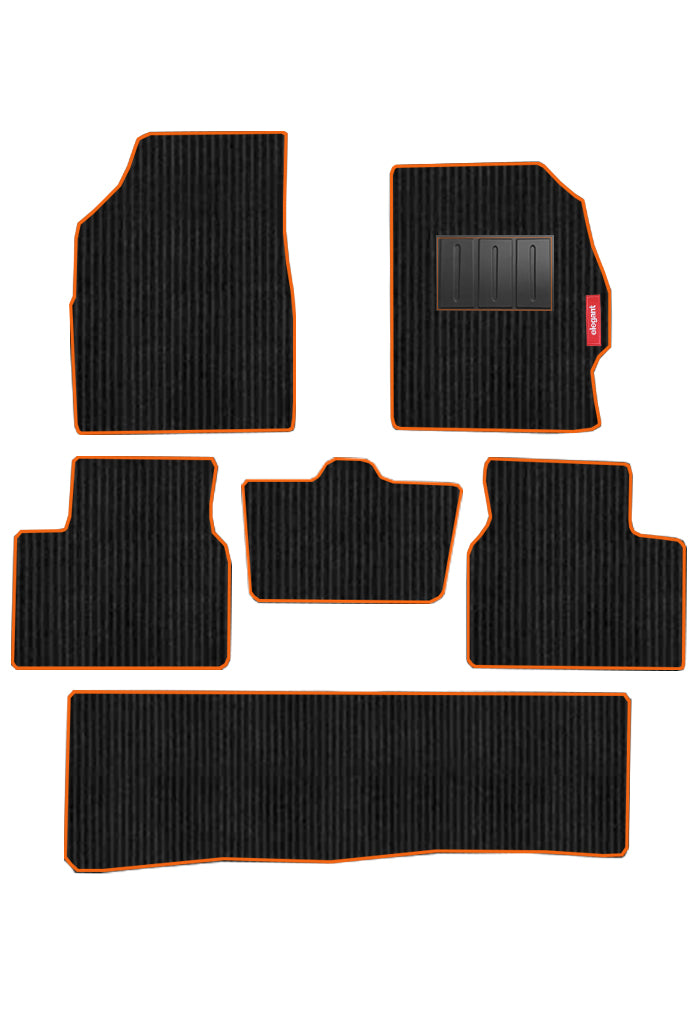 Elegant Cord Carpet Car Floor Mat Black and Orange Compatible With Land Rover Range Rover