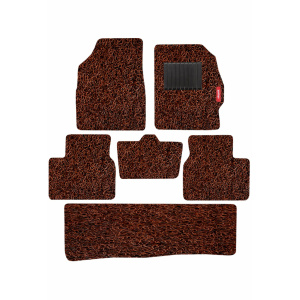 Elegant Grass PVC Car Floor Mat Tan and Brown Compatible With Mahindra Marazzo