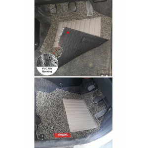 Elegant Grass PVC Car Floor Mat Beige and brown Compatible With Mahindra Thar