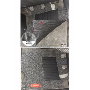 Elegant Grass PVC Car Floor Mat Black and Grey Compatible With Tata Safari Storme