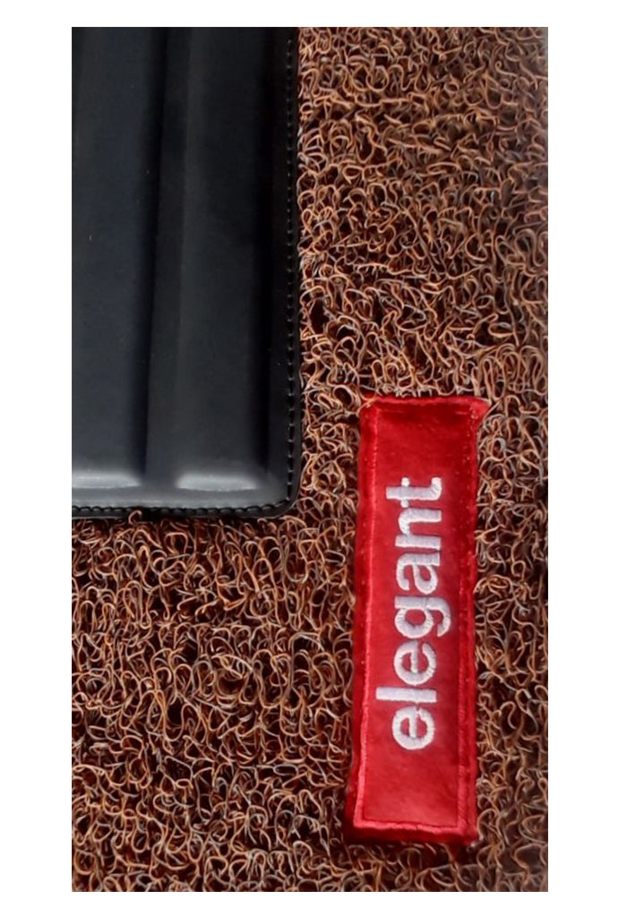 Elegant Grass PVC Car Floor Mat Tan and Brown Compatible With Datsun Go Plus