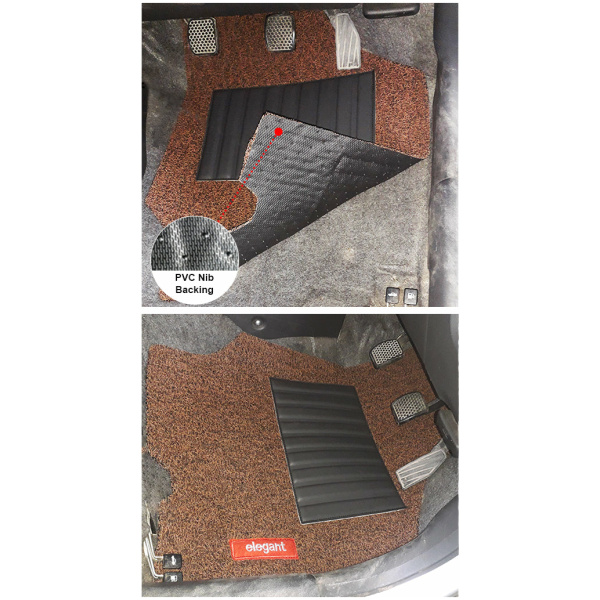 Elegant Grass PVC Car Floor Mat Tan and Brown Compatible With Nissan Terrano