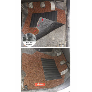 Elegant Grass PVC Car Floor Mat Tan and Brown Compatible With Toyota Fortuner 2016 Onwards