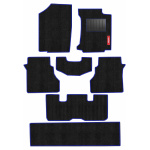 Elegant Cord Carpet Car Floor Mat Black and Blue Compatible With Tata Aria