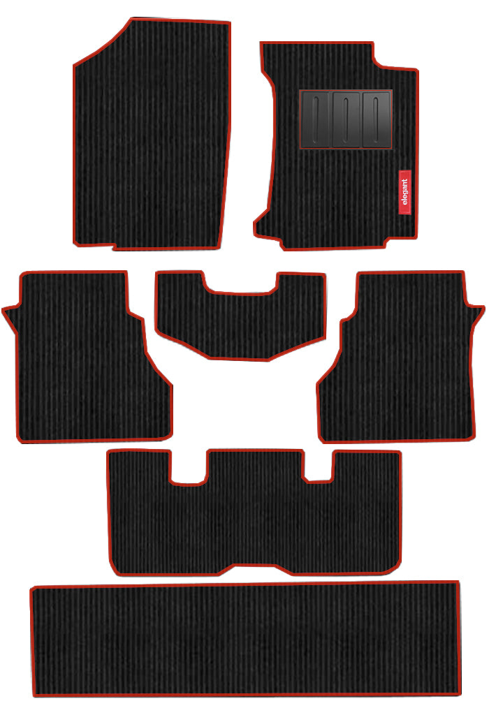 Elegant Cord Carpet Car Floor Mat Black and Red Compatible With Chevrolet Captiva 2013 Onwards