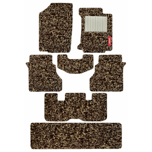 Elegant Grass PVC Car Floor Mat Beige and brown Compatible With Datsun Go Plus