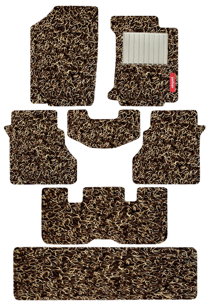 Elegant Grass PVC Car Floor Mat Beige and brown Compatible With Maruti Xl6