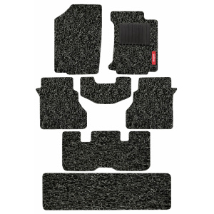 Elegant Grass PVC Car Floor Mat Black and Grey Compatible With Kia Carens 7 Seater