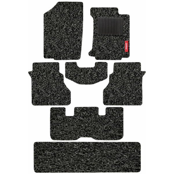 Elegant Grass PVC Car Floor Mat Black and Grey Compatible With Tata Hexa