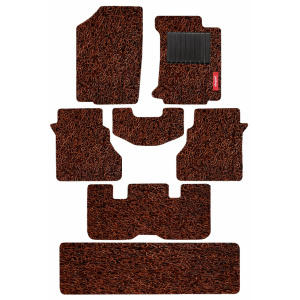 Elegant Grass PVC Car Floor Mat Tan and Brown Compatible With Mahindra Xuv700 7 Seater