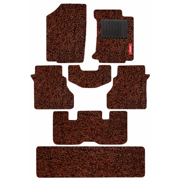 Elegant Grass PVC Car Floor Mat Tan and Brown Compatible With Toyota Innova