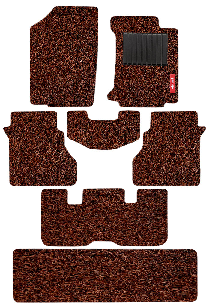 Elegant Grass PVC Car Floor Mat Tan and Brown Compatible With Toyota Innova
