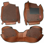 Elegant 7D Car Floor Mat Tan and Black Compatible With Skoda Rapid