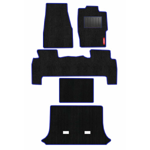 Elegant Cord Carpet Car Floor Mat Black and Blue Compatible With Honda Crv 2013-2017